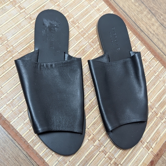 EVERLANE Leather Sandal Day slide Black 7.5 Shoes - Picture 5 of 7
